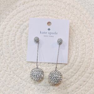 Kate Spade Silver Razzle Dazzle Linear Earrings, NWT